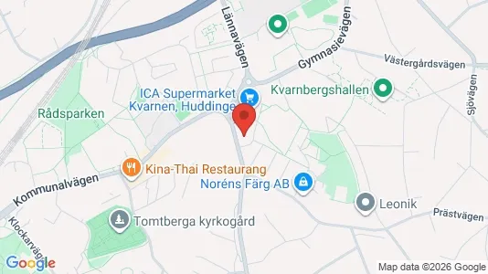 Lägenheter att hyra i Huddinge - kort over placeringen
