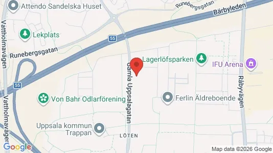 Lägenheter att hyra i Uppsala - kort over placeringen