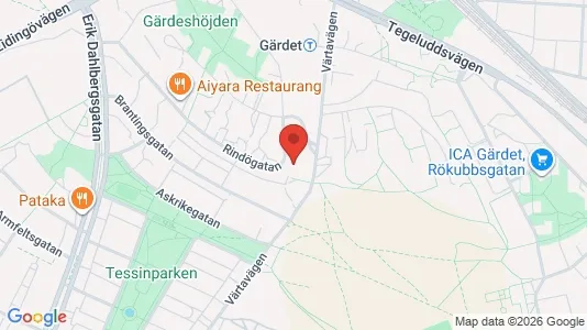 Lägenheter att hyra i Gärdet/Djurgården - kort over placeringen