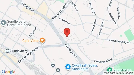Lägenheter att hyra i Solna - kort over placeringen