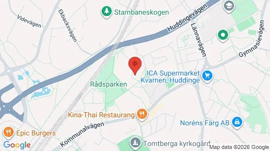 Lägenheter att hyra i Huddinge - kort over placeringen