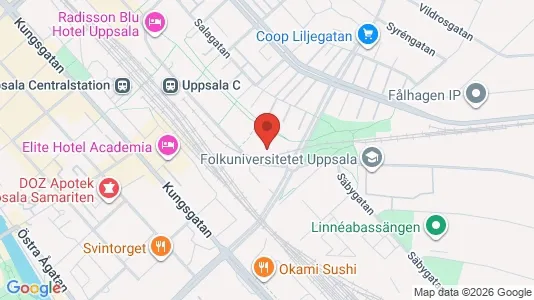 Lägenheter att hyra i Uppsala - kort over placeringen