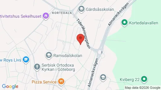 Lägenheter att hyra i Göteborg Östra - kort over placeringen
