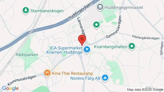 Lägenheter att hyra i Huddinge - kort over placeringen