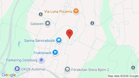 Lägenheter att hyra i Göteborg Östra - kort over placeringen