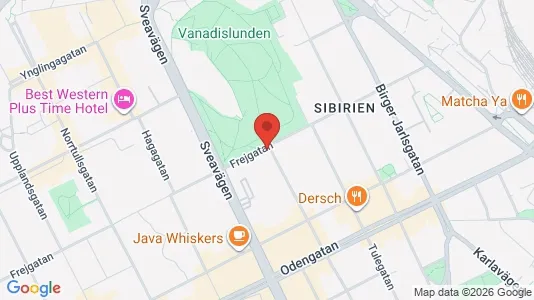 Lägenheter att hyra i Vasastan - kort over placeringen