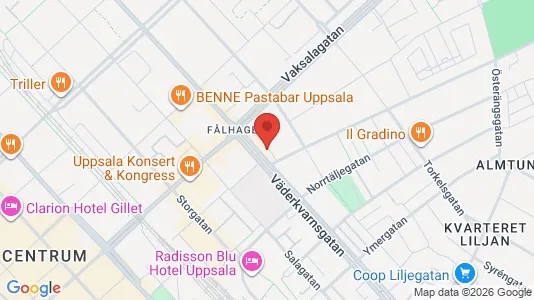 Lägenheter att hyra i Uppsala - kort over placeringen