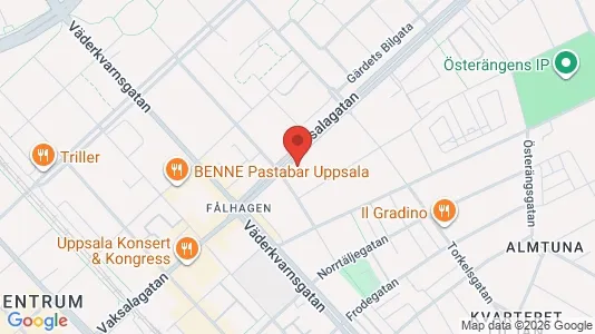 Lägenheter att hyra i Uppsala - kort over placeringen
