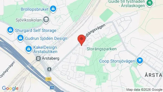 Lägenheter att hyra i Hammarbyhamnen - kort over placeringen