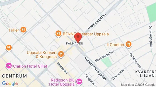 Lägenheter att hyra i Uppsala - kort over placeringen