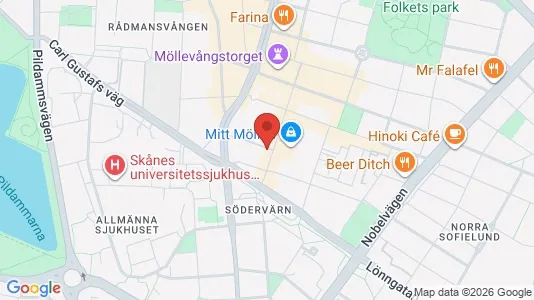 Lägenheter att hyra i Malmö Centrum - kort over placeringen