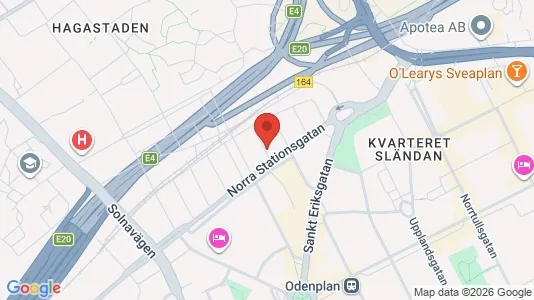 Lägenheter att hyra i Vasastan - kort over placeringen