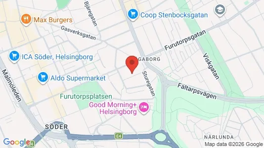 Lägenheter att hyra i Helsingborg - kort over placeringen