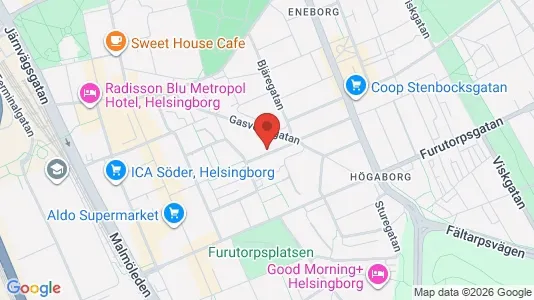 Lägenheter att hyra i Helsingborg - kort over placeringen