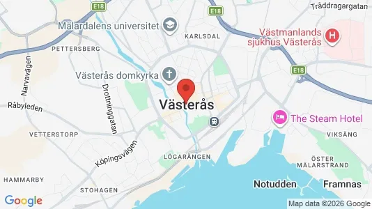 Lägenheter att hyra i Västerås - kort over placeringen