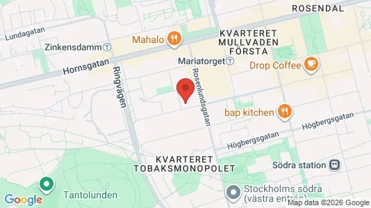 Lägenheter att hyra i Södermalm - kort over placeringen