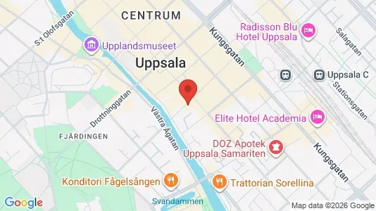 Lägenheter att hyra i Uppsala - kort over placeringen
