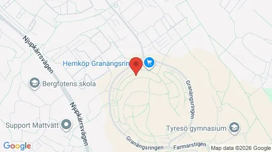 Lägenheter att hyra i Tyresö - kort over placeringen