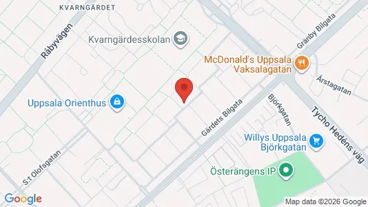 Lägenheter att hyra i Uppsala - kort over placeringen