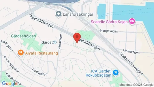 Lägenheter att hyra i Gärdet/Djurgården - kort over placeringen