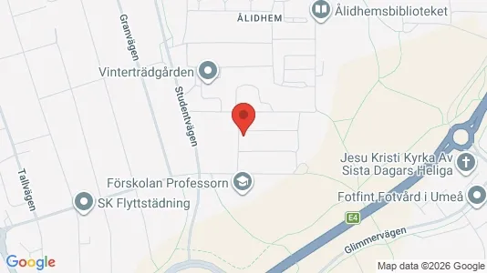 Lägenheter att hyra i Umeå - kort over placeringen