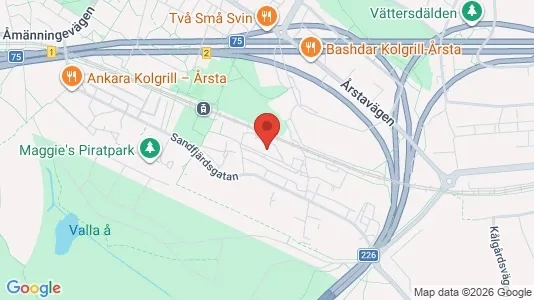 Lägenheter att hyra i Hammarbyhamnen - kort over placeringen