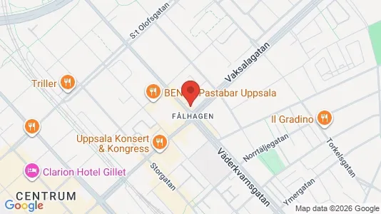 Lägenheter att hyra i Uppsala - kort over placeringen