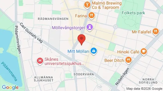 Lägenheter att hyra i Malmö Centrum - kort over placeringen