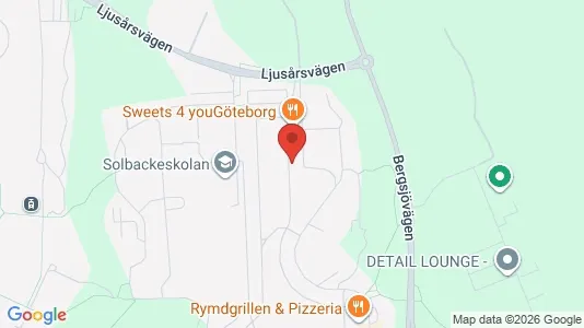 Lägenheter att hyra i Göteborg Östra - kort over placeringen