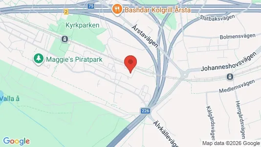 Lägenheter att hyra i Hammarbyhamnen - kort over placeringen