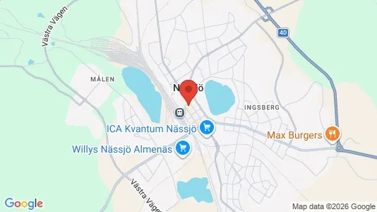 Hus att hyra i Nässjö - kort over placeringen