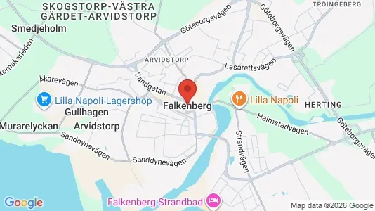 Lägenheter att hyra i Falkenberg - kort over placeringen