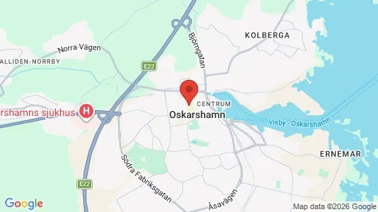 Hus att hyra i Oskarshamn - kort over placeringen