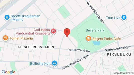 Lägenheter att hyra i Kirseberg - kort over placeringen