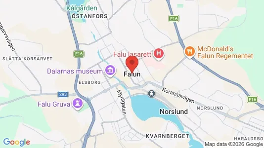 Lägenheter att hyra i Falun - kort over placeringen