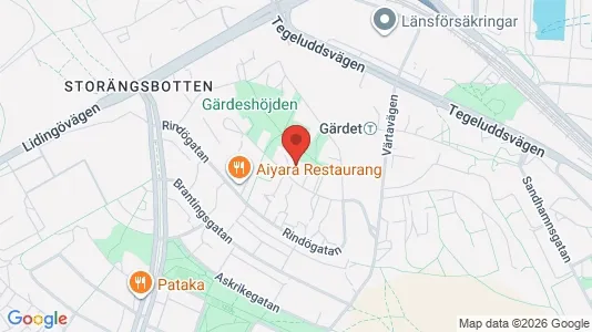 Lägenheter att hyra i Gärdet/Djurgården - kort over placeringen