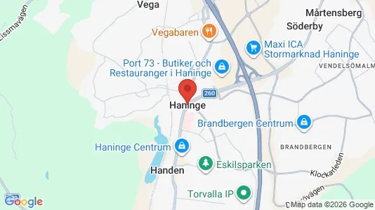 Rum att hyra i Haninge - kort over placeringen