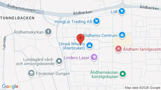 Lägenheter att hyra i Umeå - kort over placeringen