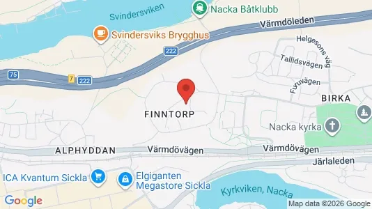 Lägenheter att hyra i Nacka - kort over placeringen