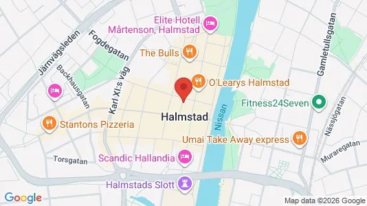 Lägenheter att hyra i Halmstad - kort over placeringen