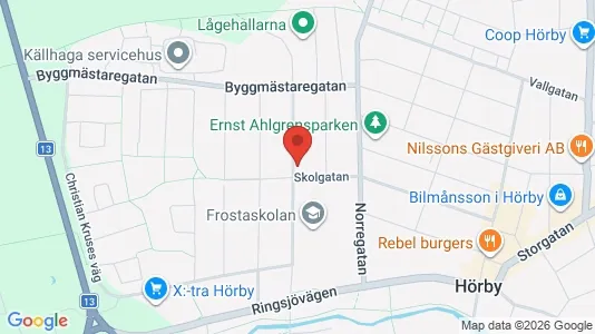 Lägenheter att hyra i Hörby - kort over placeringen