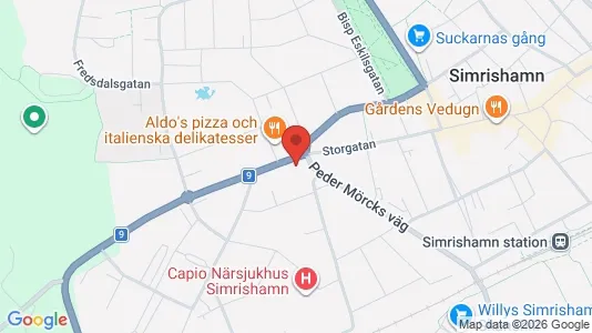 Lägenheter att hyra i Simrishamn - kort over placeringen