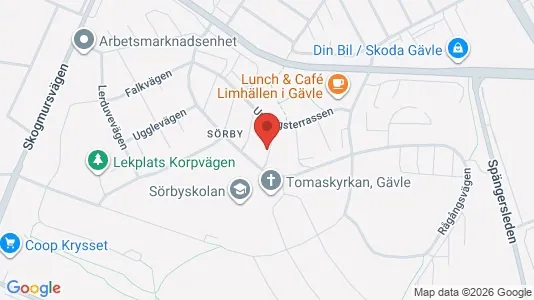 Lägenheter att hyra i Gävle - kort over placeringen