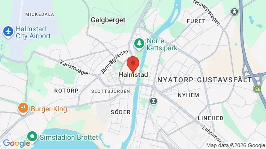 Hus att hyra i Halmstad - kort over placeringen