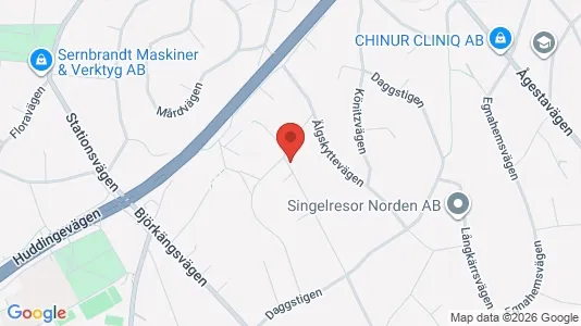 Rum att hyra i Huddinge - kort over placeringen