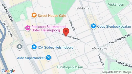Lägenheter att hyra i Helsingborg - kort over placeringen