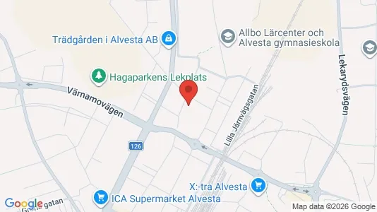 Lägenheter att hyra i Alvesta - kort over placeringen