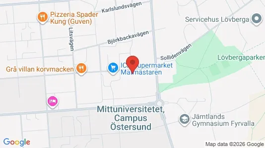 Lägenheter att hyra i Östersund - kort over placeringen