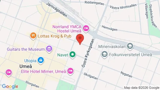 Lägenheter att hyra i Umeå - kort over placeringen