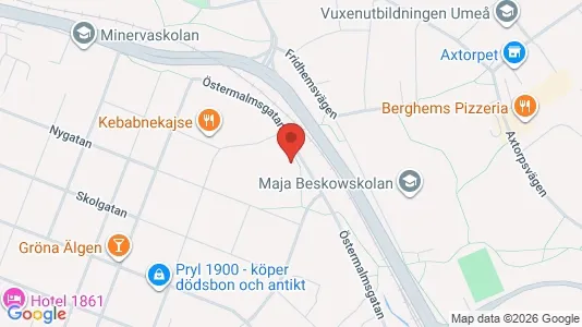 Lägenheter att hyra i Umeå - kort over placeringen